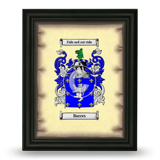 Barces Coat of Arms Framed - Black
