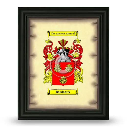 Bardeaux Coat of Arms Framed - Black