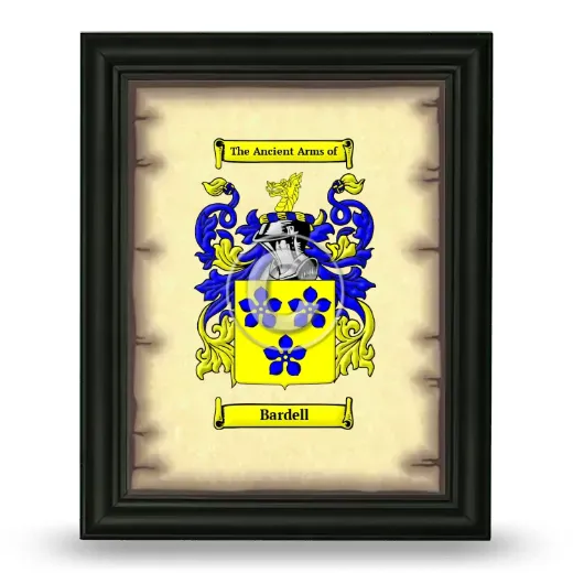 Bardell Coat of Arms Framed - Black