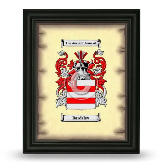 Bardsley Coat of Arms Framed - Black