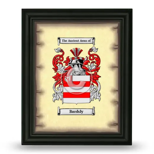 Bardsly Coat of Arms Framed - Black