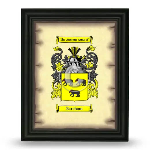 Bareham Coat of Arms Framed - Black