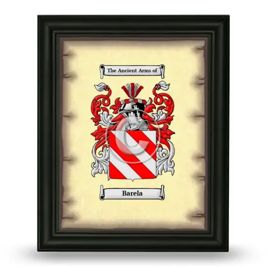 Barela Coat of Arms Framed - Black