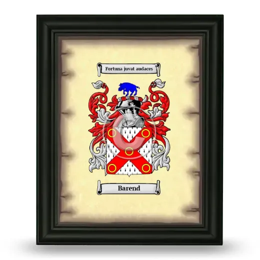 Barend Coat of Arms Framed - Black