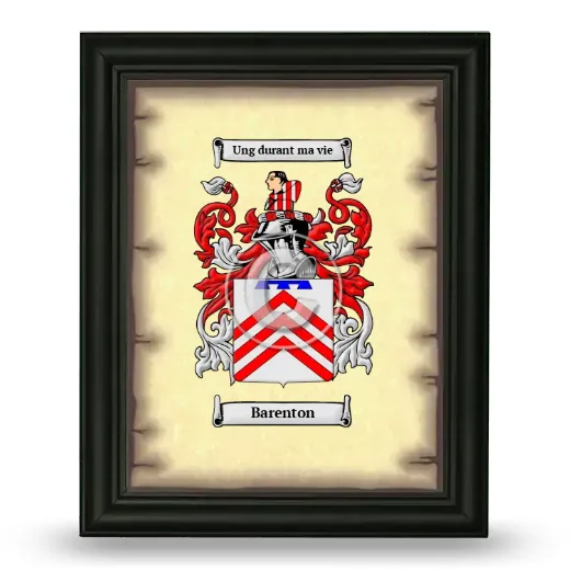 Barenton Coat of Arms Framed - Black