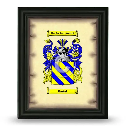 Barial Coat of Arms Framed - Black