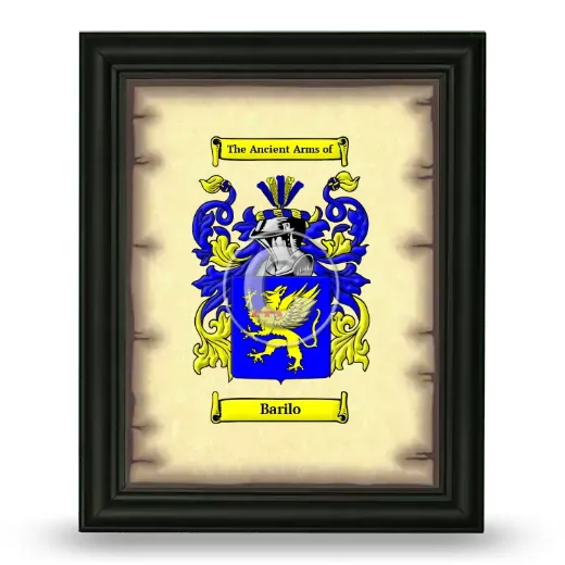 Barilo Coat of Arms Framed - Black