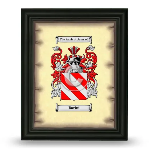 Barini Coat of Arms Framed - Black