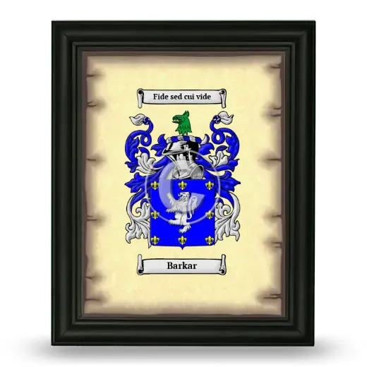 Barkar Coat of Arms Framed - Black