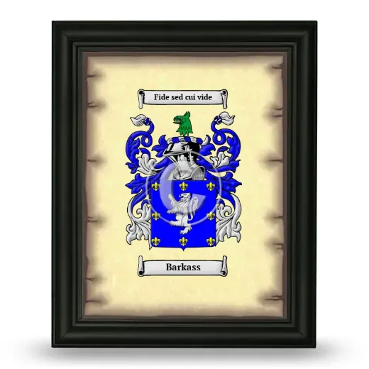 Barkass Coat of Arms Framed - Black