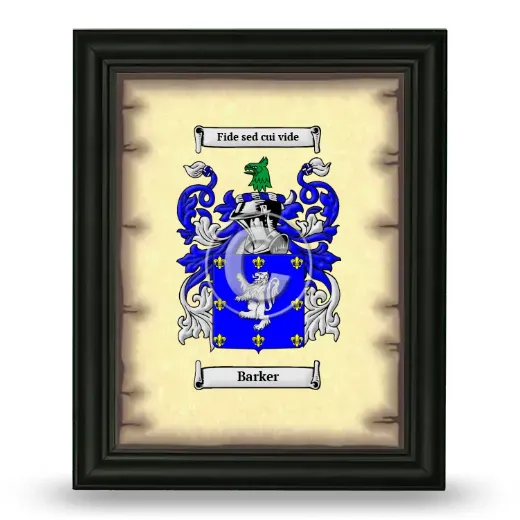 Barker Coat of Arms Framed - Black