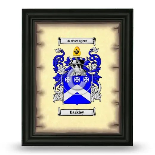 Barkley Coat of Arms Framed - Black