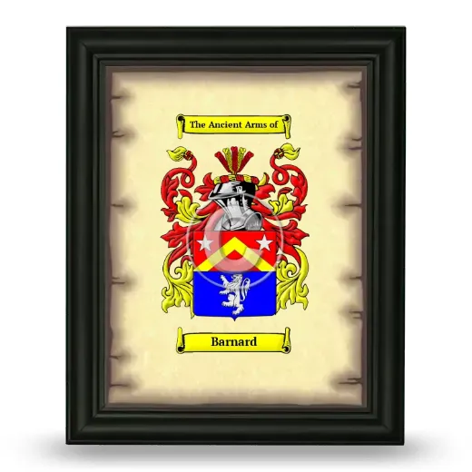 Barnard Coat of Arms Framed - Black