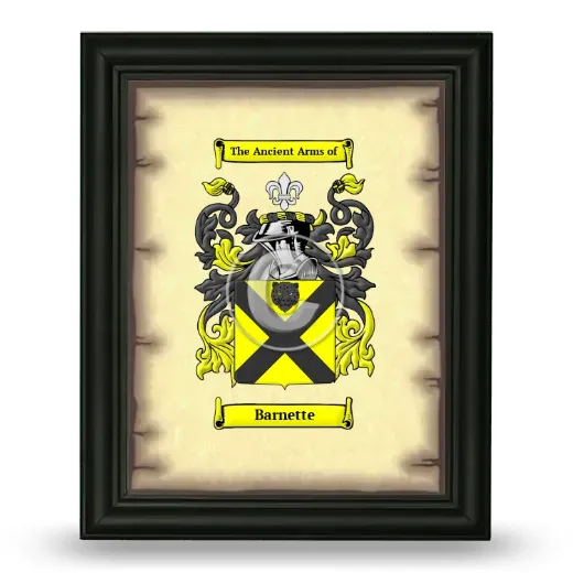 Barnette Coat of Arms Framed - Black