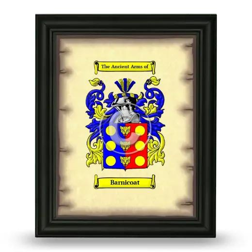 Barnicoat Coat of Arms Framed - Black