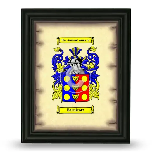 Barnicott Coat of Arms Framed - Black