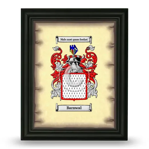 Barnwal Coat of Arms Framed - Black