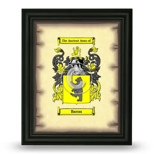 Baron Coat of Arms Framed - Black