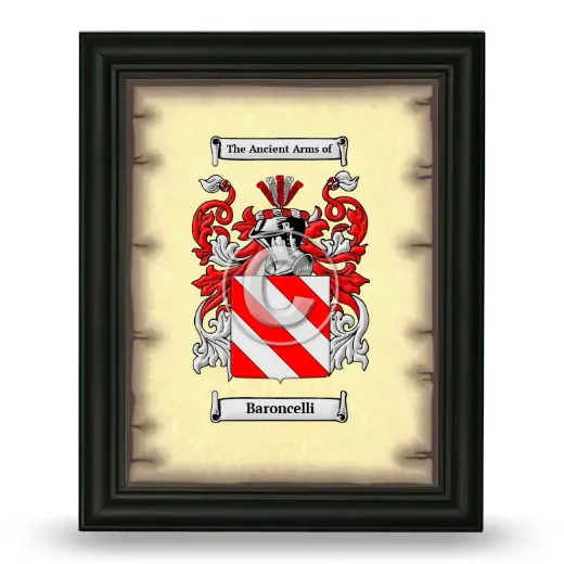 Baroncelli Coat of Arms Framed - Black