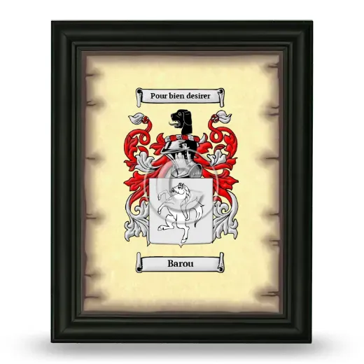Barou Coat of Arms Framed - Black