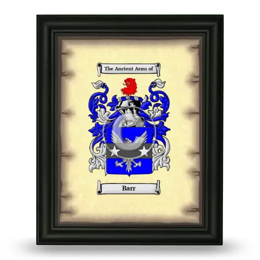 Barr Coat of Arms Framed - Black