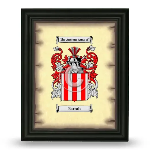 Barrah Coat of Arms Framed - Black
