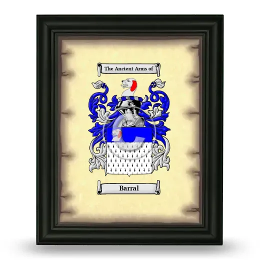Barral Coat of Arms Framed - Black