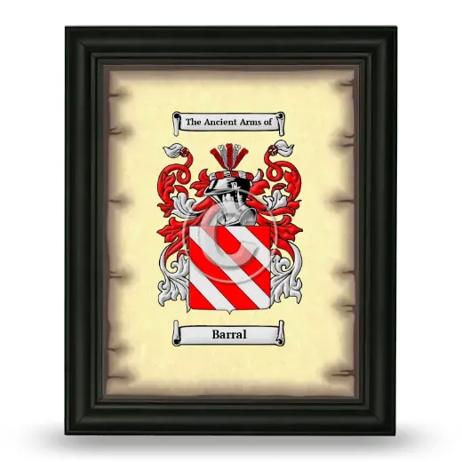 Barral Coat of Arms Framed - Black