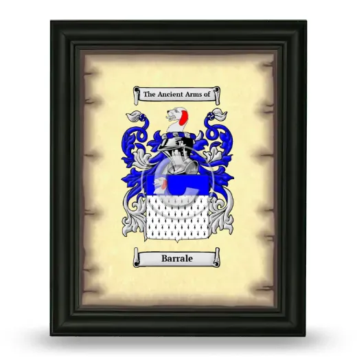 Barrale Coat of Arms Framed - Black