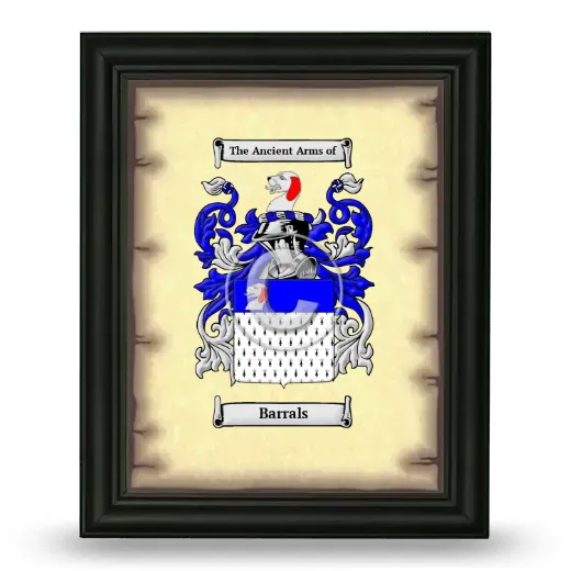 Barrals Coat of Arms Framed - Black
