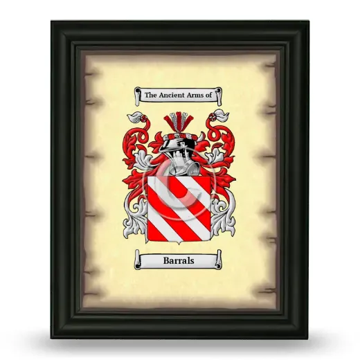 Barrals Coat of Arms Framed - Black