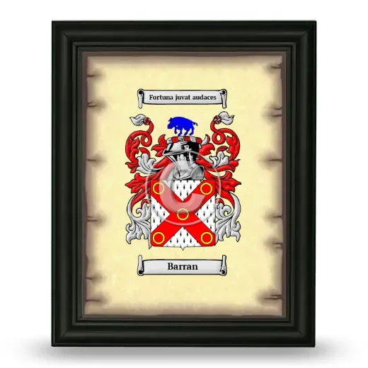 Barran Coat of Arms Framed - Black