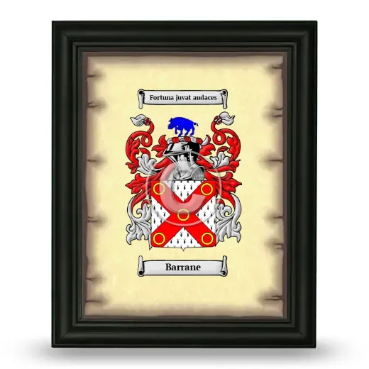 Barrane Coat of Arms Framed - Black
