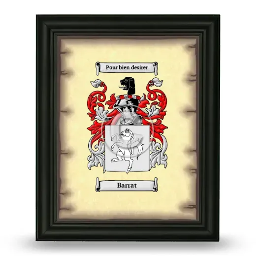 Barrat Coat of Arms Framed - Black
