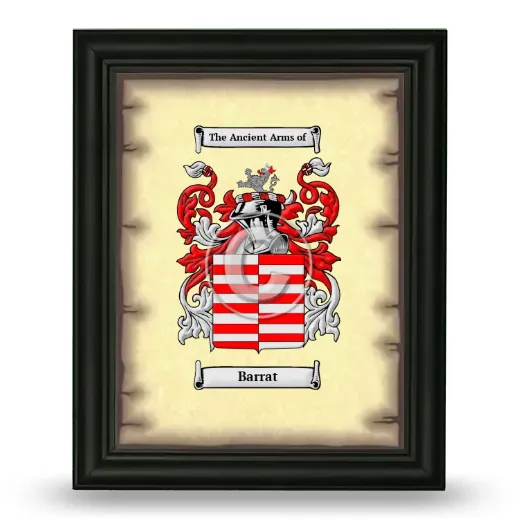 Barrat Coat of Arms Framed - Black
