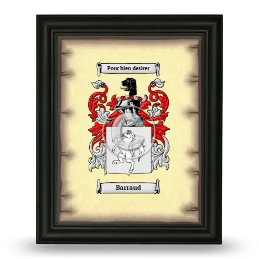 Barraud Coat of Arms Framed - Black
