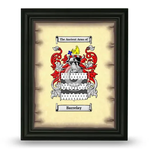 Barrelay Coat of Arms Framed - Black