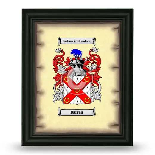 Barren Coat of Arms Framed - Black