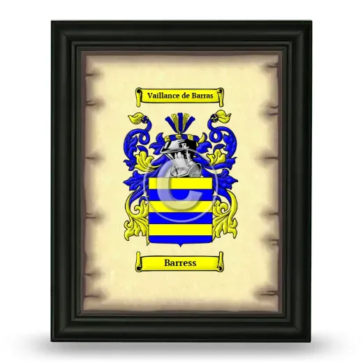 Barress Coat of Arms Framed - Black