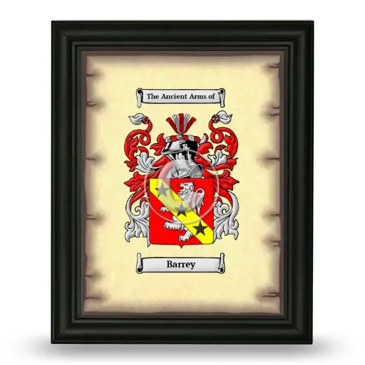 Barrey Coat of Arms Framed - Black