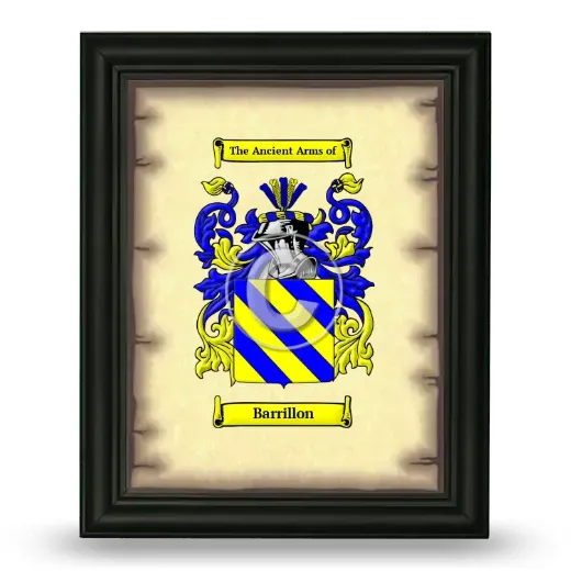 Barrillon Coat of Arms Framed - Black