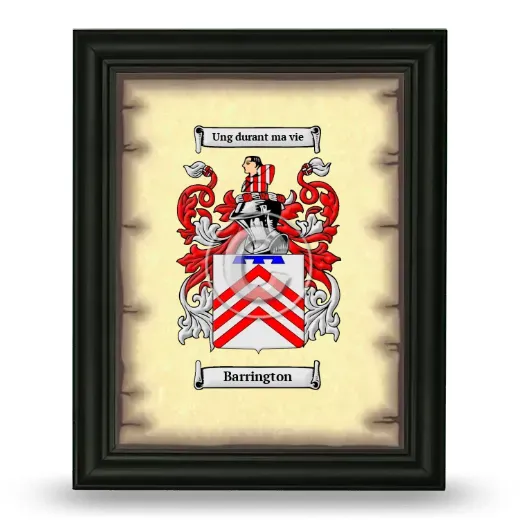 Barrington Coat of Arms Framed - Black