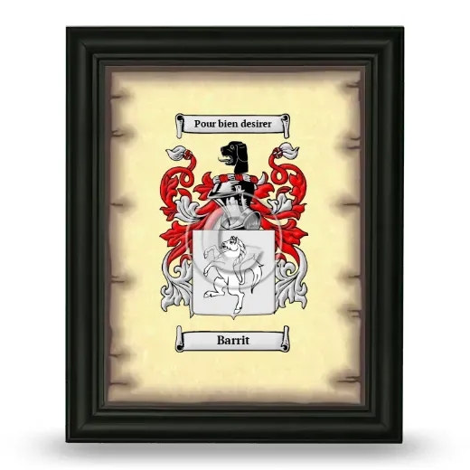Barrit Coat of Arms Framed - Black