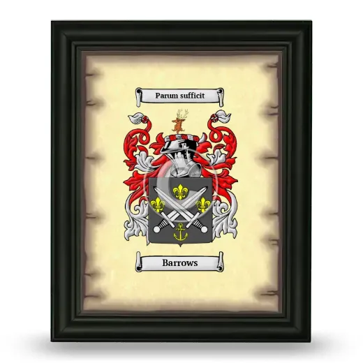 Barrows Coat of Arms Framed - Black