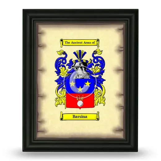 Barsina Coat of Arms Framed - Black