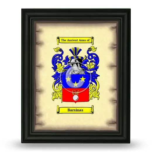 Barsinas Coat of Arms Framed - Black