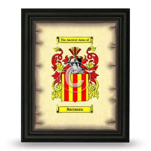 Barsman Coat of Arms Framed - Black