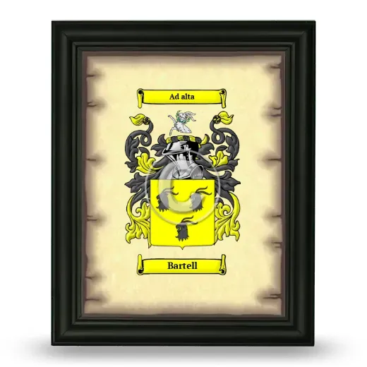 Bartell Coat of Arms Framed - Black