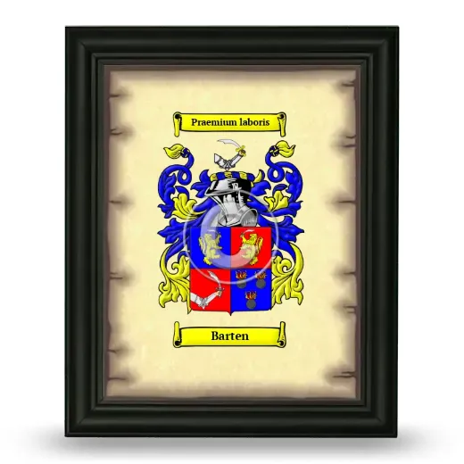 Barten Coat of Arms Framed - Black