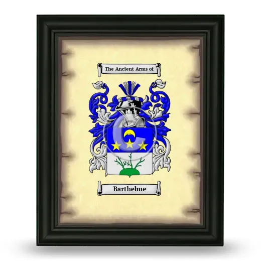 Barthelme Coat of Arms Framed - Black
